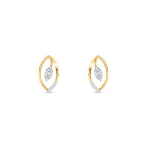 Marquise Shped Leaf Diamond Studs Earrings