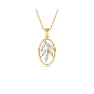 Twig Style Diamond Oval Pendant In Rose Gold
