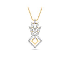 Glamorous Diamond Cluster Two Tone Women Pendant