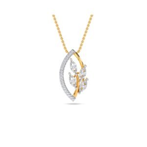 Modern Leaf Style Diamond Pendant