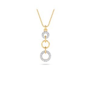 Three Open Circle Diamond Channel Pendant