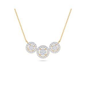 Past Present & Future Triple Circle Diamond Halo Pendant