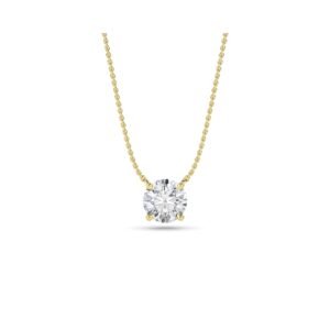 Elegant Four Prong Round Solitaire Pendant