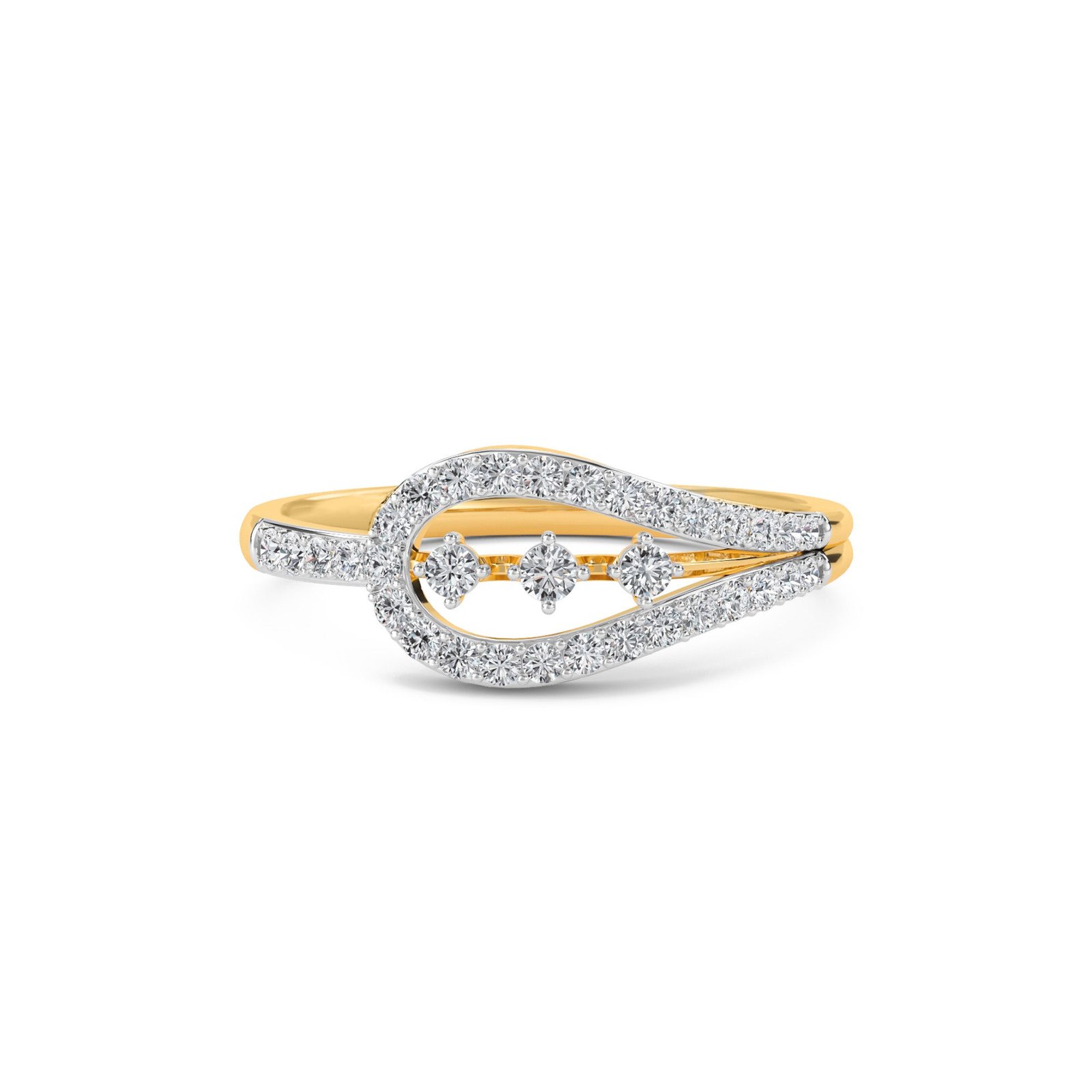 Refined Two Tone Lab Grown Diamond Tiny Band