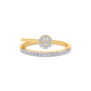 Natural Double Band Flower Diamond Ring
