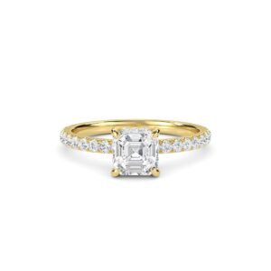 Sparkle Asscher Cut Hidden Halo Bridal Ring