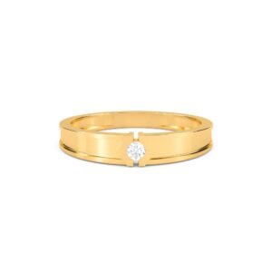 Lab Grown Diamond Solitaire Ring for Men in Gold – Modern Minimal Design