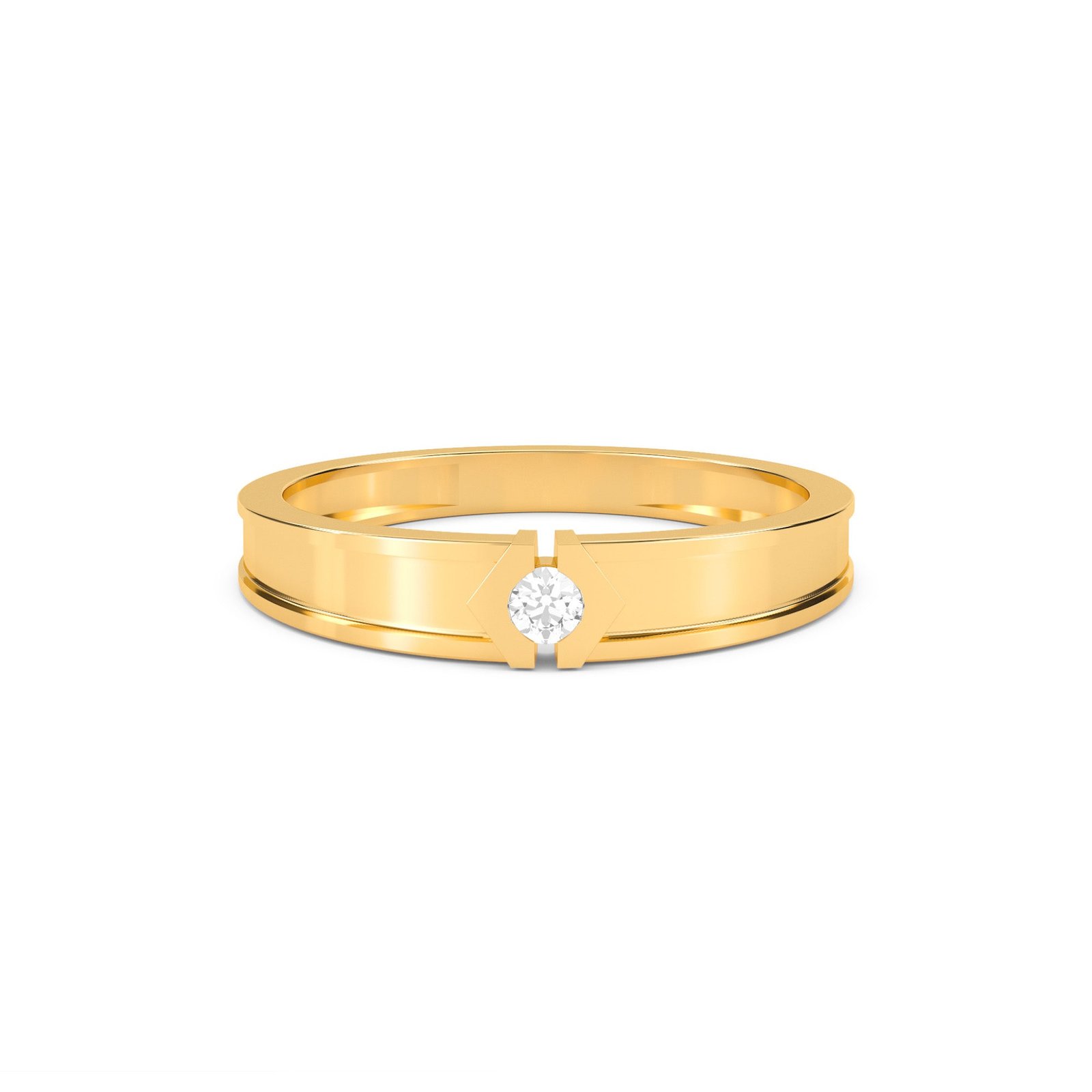 Lab Grown Diamond Solitaire Ring for Men in Gold – Modern Minimal Design