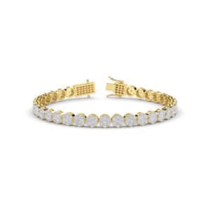 Floral Round Diamond Tennis Bracelet