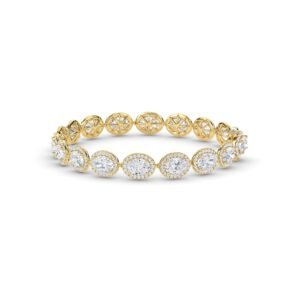 Fancy Oval Diamond Halo Unique Bracelet For Womens