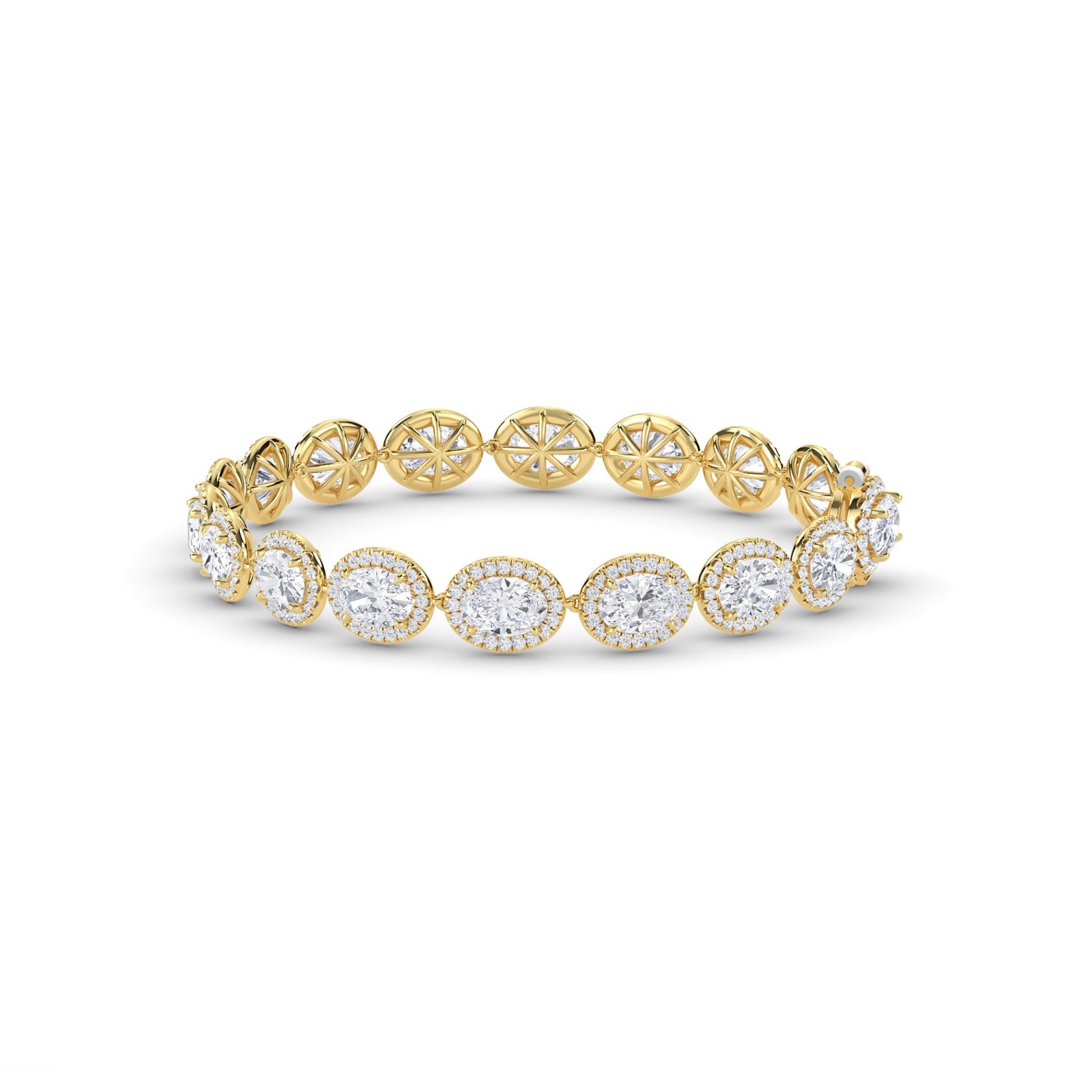 Fancy Oval Diamond Halo Unique Bracelet For Womens