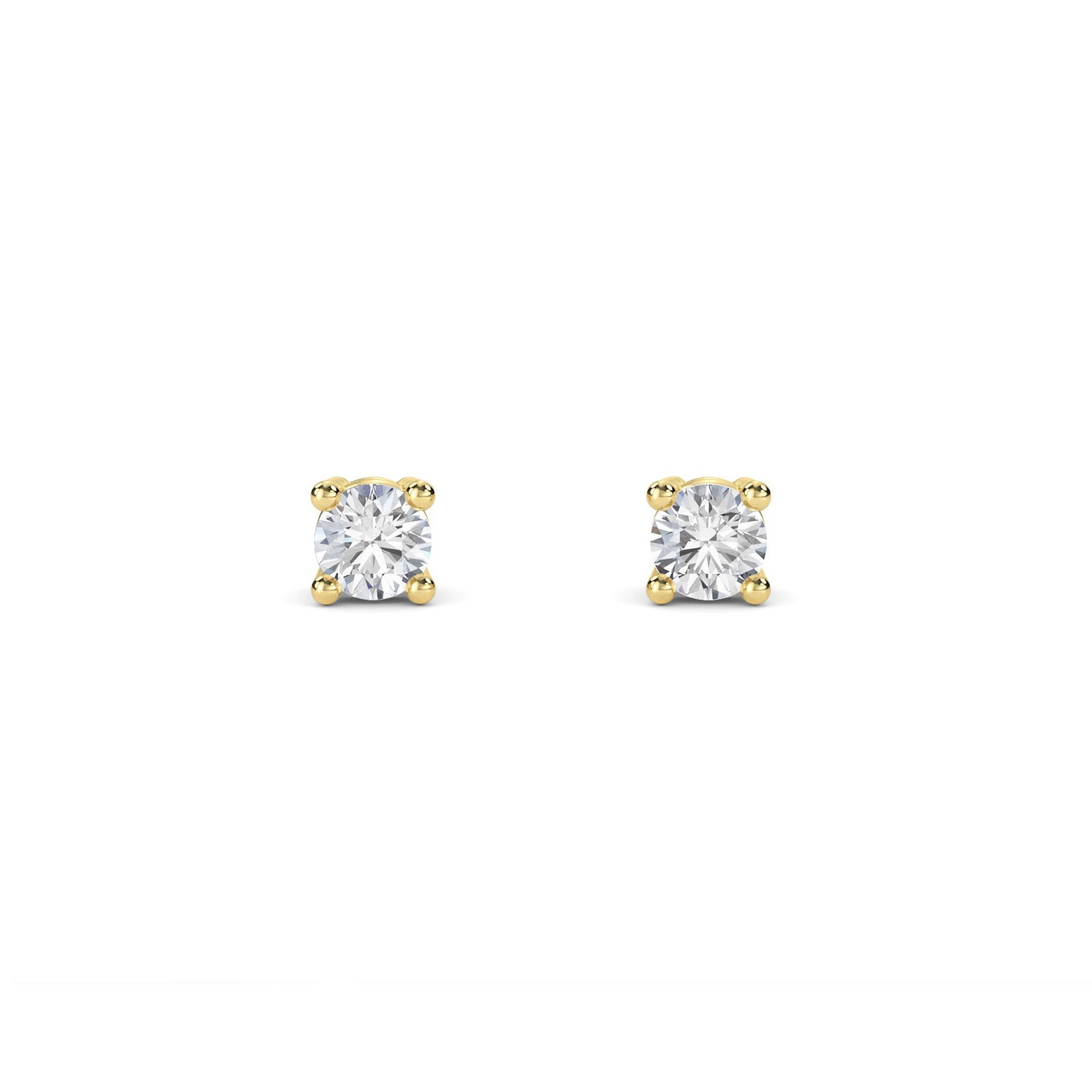 Dainty Round Diamond Solitaire Stud Earrings