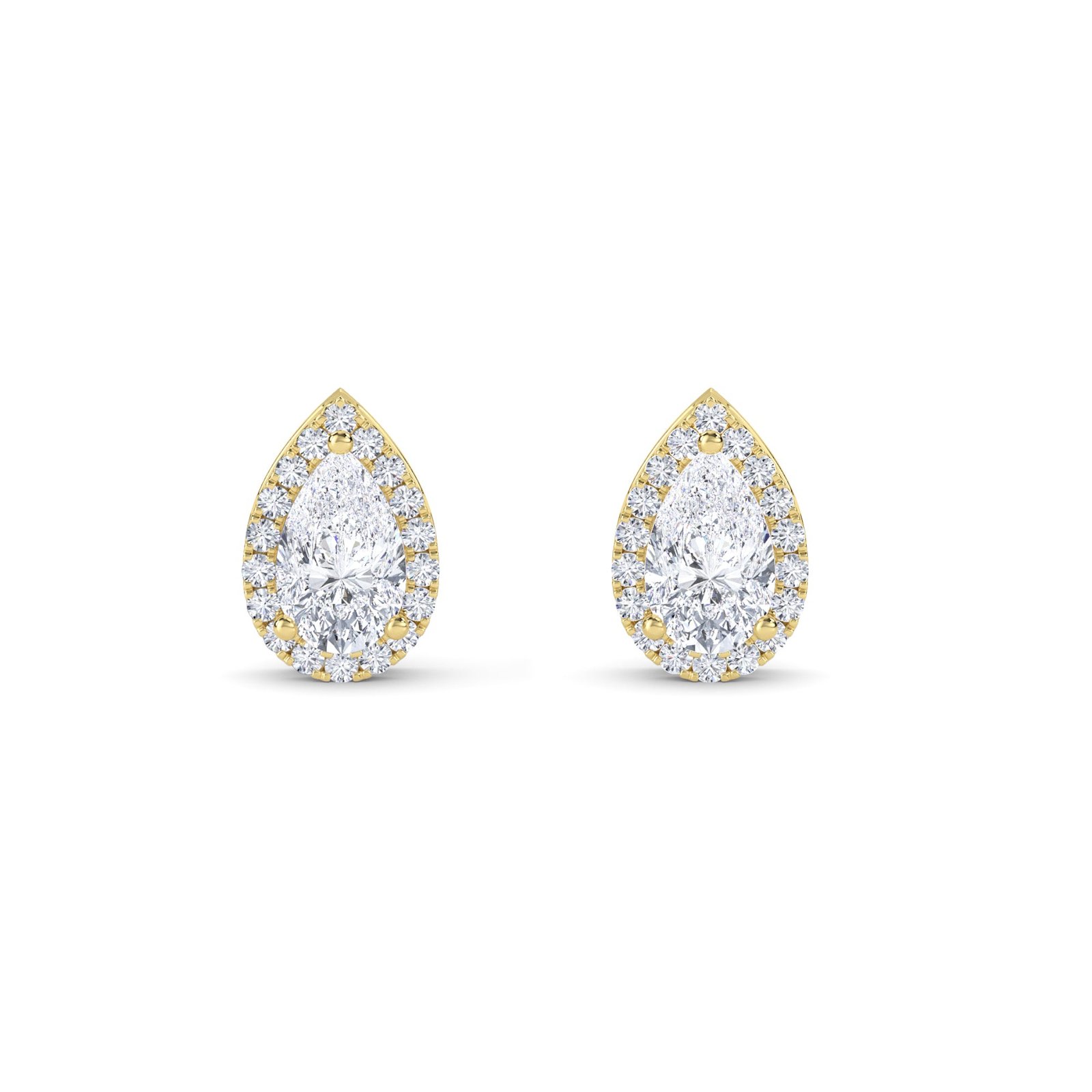 Teardrop Pear Diamond Trendy Halo Stud Earrings