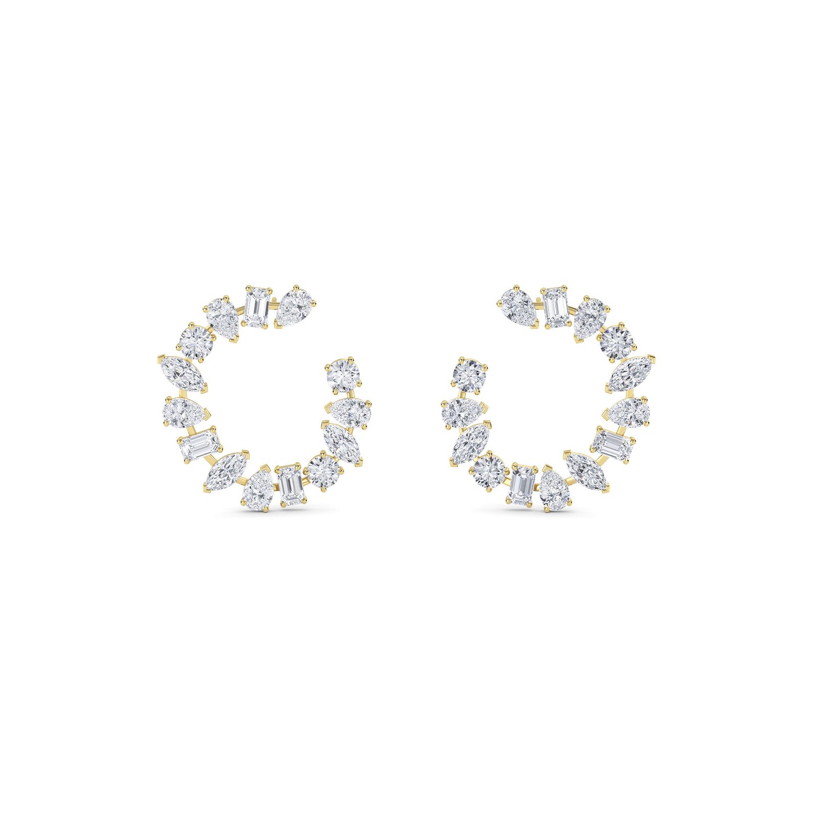Mini Multi Shape Open Hoop Earrings