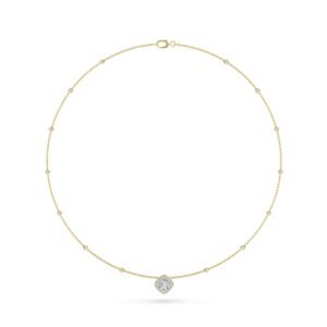 Charming Thin Distance Round Bezel Set Necklace