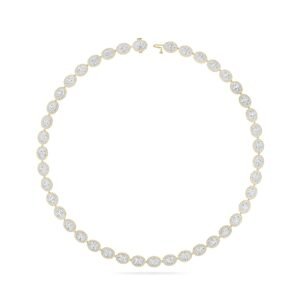 Latest Oval Diamond Halo Choker Necklace