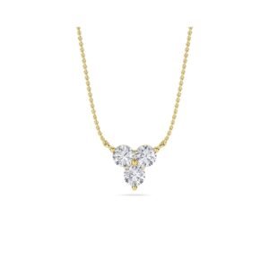 Trio Stone Round Tiny Anniversary Pendant