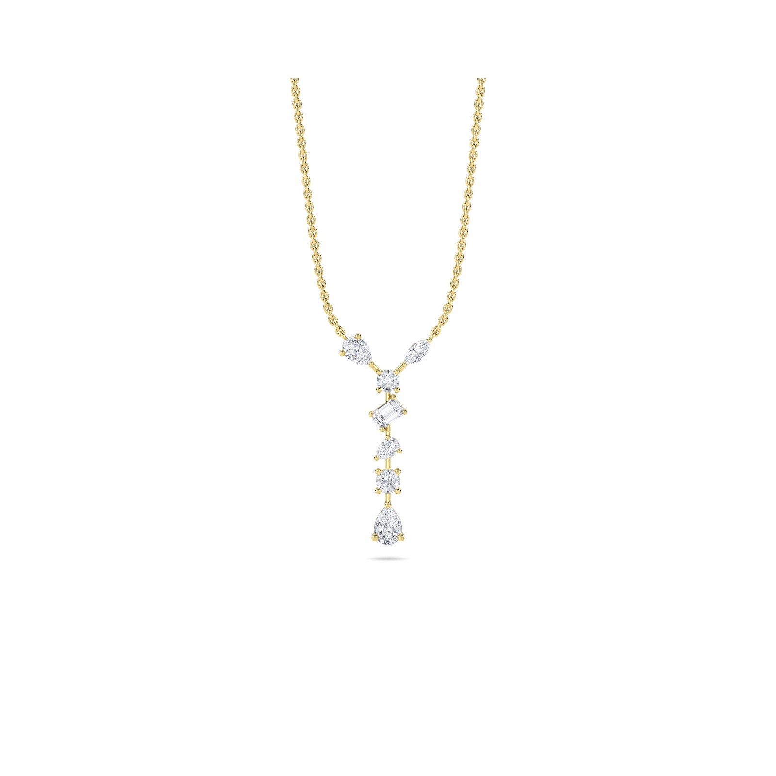 Mixed Lab Grown Diamond Bar Pendant