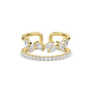 Crown Shape Round & Marquise Lab Grown Diamond Band