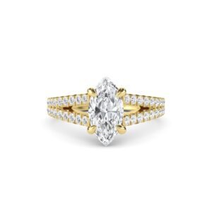 Regal Pave Split Shank Marquise Diamond Ring