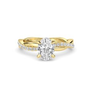 Oval Cut Twisty Band Art Deco Ring For Bridal