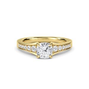 Classic Cushion Diamond Solitaire With Accent Ring