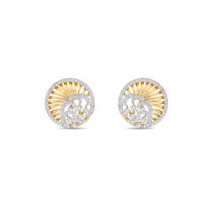 Charming Diamond Cluster Swirl Studs Earrings