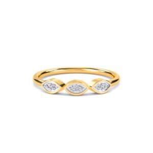 Minimalist Marquise Shape Three Stone Diamond Ring