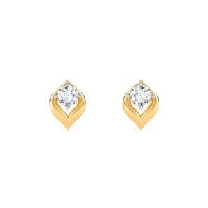 Timeless Round Diamond Leaf Studs Earrings