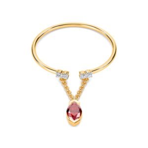 Latest Garnet Marquise Cut Diamond Ring