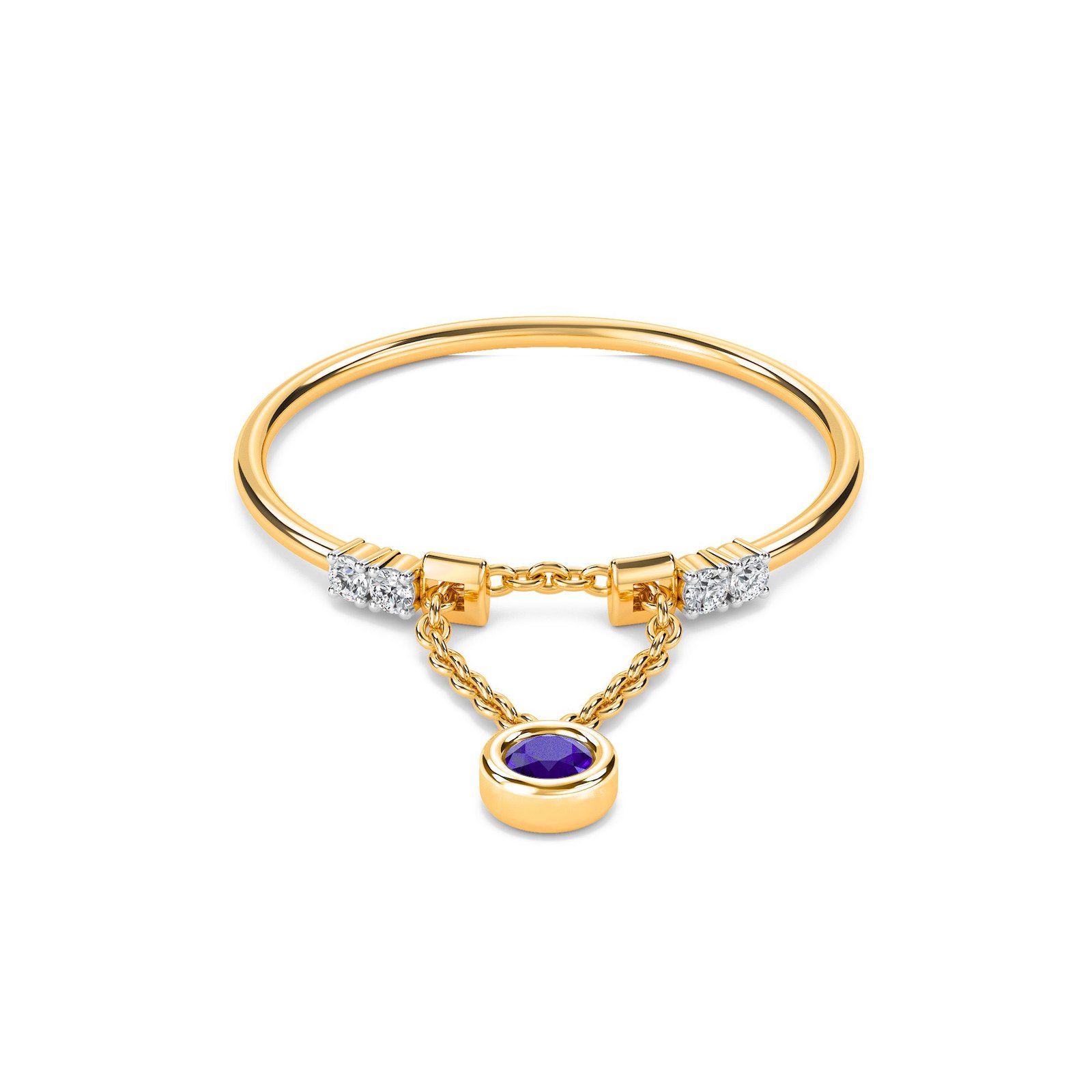 Glamorous Chain Link Diamond Ring