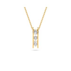 Three Round Diamond Bar Lucky Pendant