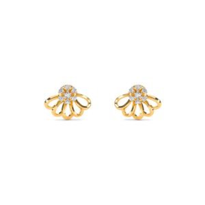 Modern Half Flower Design Studs Earrings