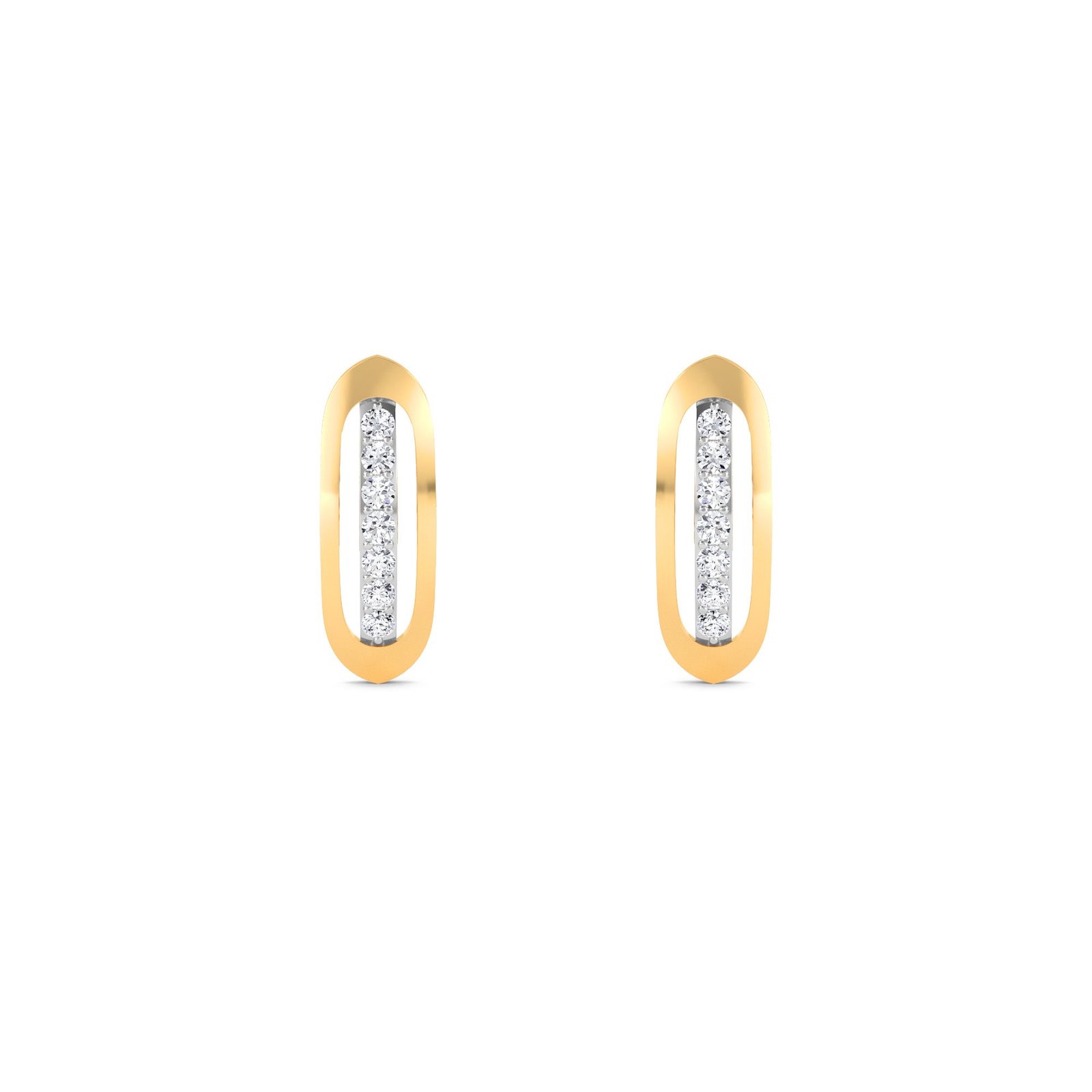 Stackable Diamond Bar Studs Earrings