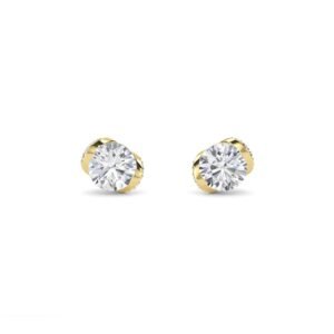 Designer Round Diamond Tiny Stud Earrings