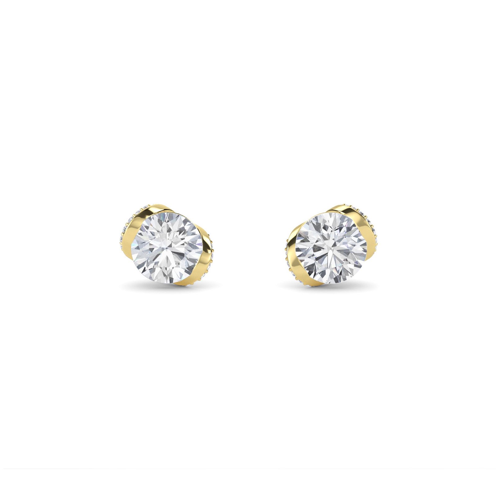 Designer Round Diamond Tiny Stud Earrings