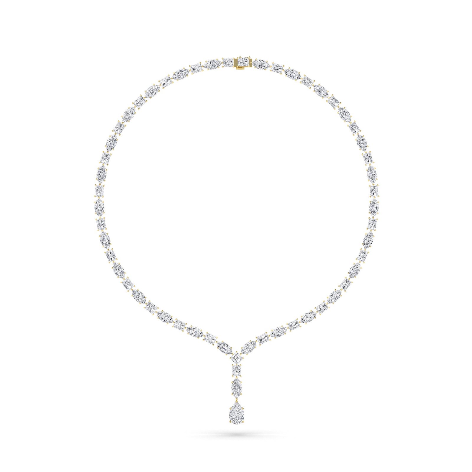 Mix Lab Grown Diamond Lariat Tennis Necklace
