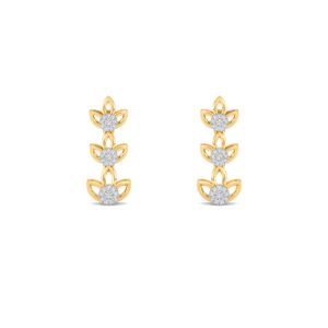 Designer Trio Step Leaf Style Bar Earrings