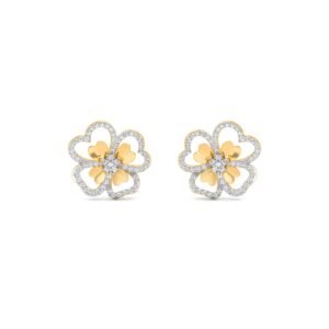 Lab Grown Diamond Flower Style Elegant Earrinngs